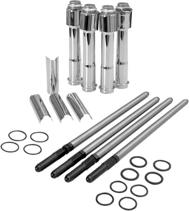 Adjustable Pushrod Cover Kit with Chrome Covers