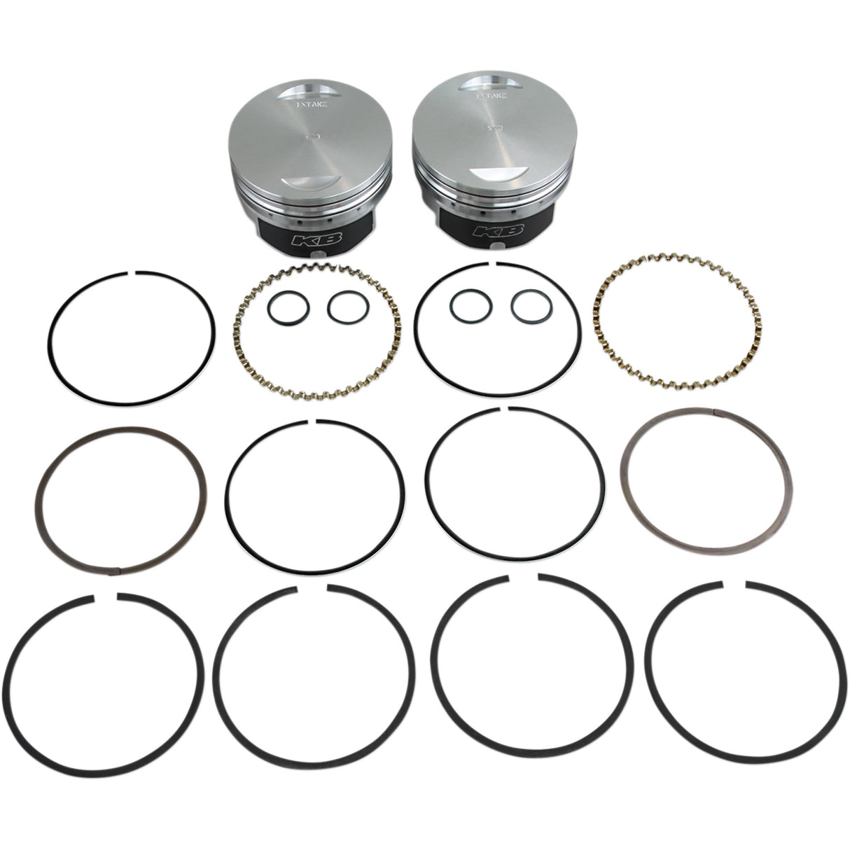KB Performance Hypereutectic Piston Kit 3.875" Standard 9.3:1 CR 95" Twin Cam Big Bore - KB348.STD For Harley Motorcycles 1999-2006