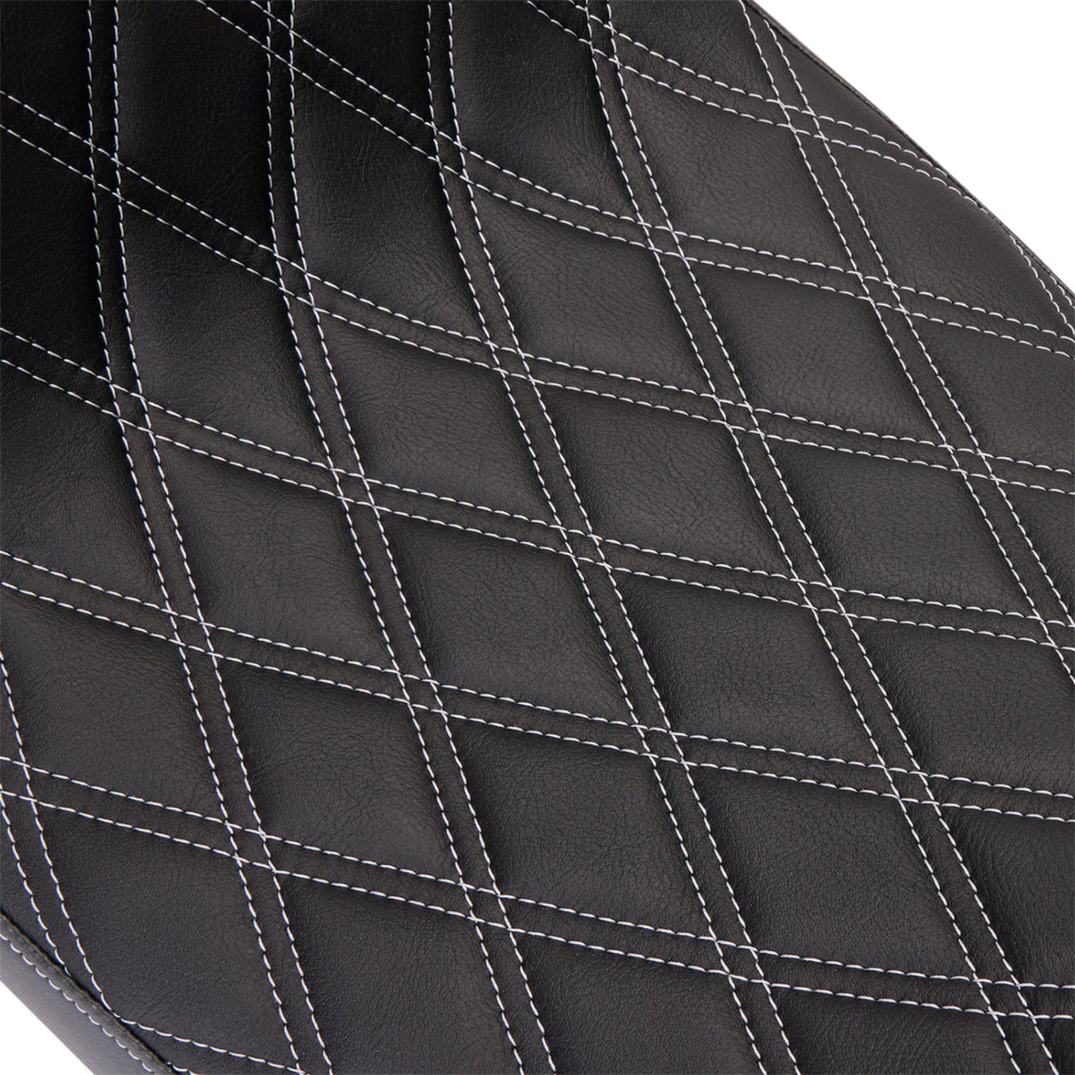 DRAG SPECIALTIES SEATS 0801-1492 Performance Predator 2-Up Seat Predator 2-Up Seat - Vinyl - Double Diamond Silver Stitch - w/o Backrest - FL '08-'23