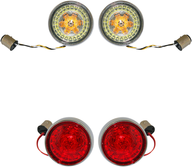 Complete Front & Rear Turn Signal Conversion Kit with Bullet Bezel Lenses