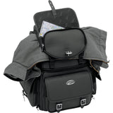 SADDLEMEN 3515-0120 EX000440 BR3400EX Combination Backrest, Backseat, and Sissy Bar Bag Sissy Bar Bag - Black