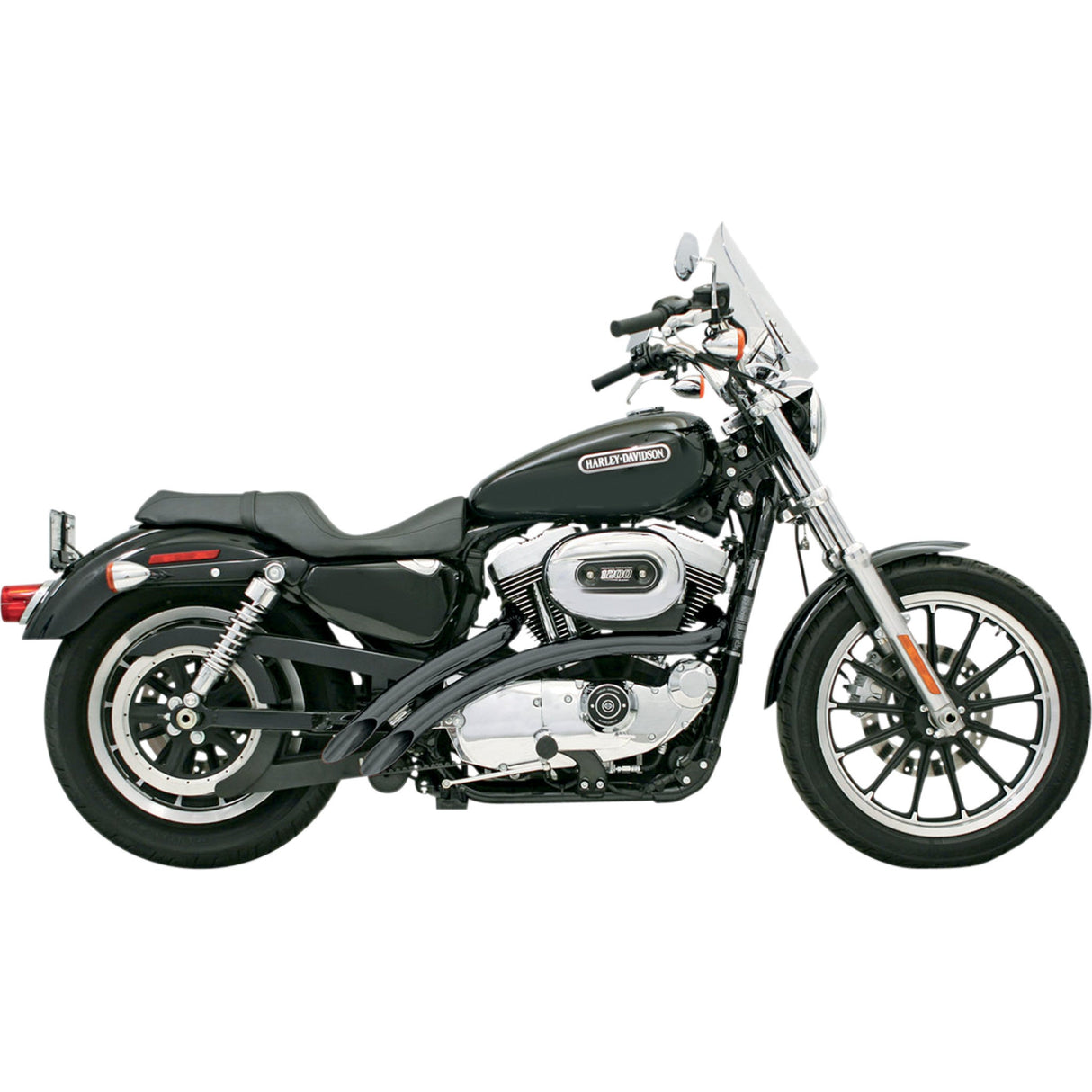 Bassani Xhaust Radius Sweeper 2-Into-2 Exhaust System - XL4-FF12CLB For Harley Sportster 2007-2013