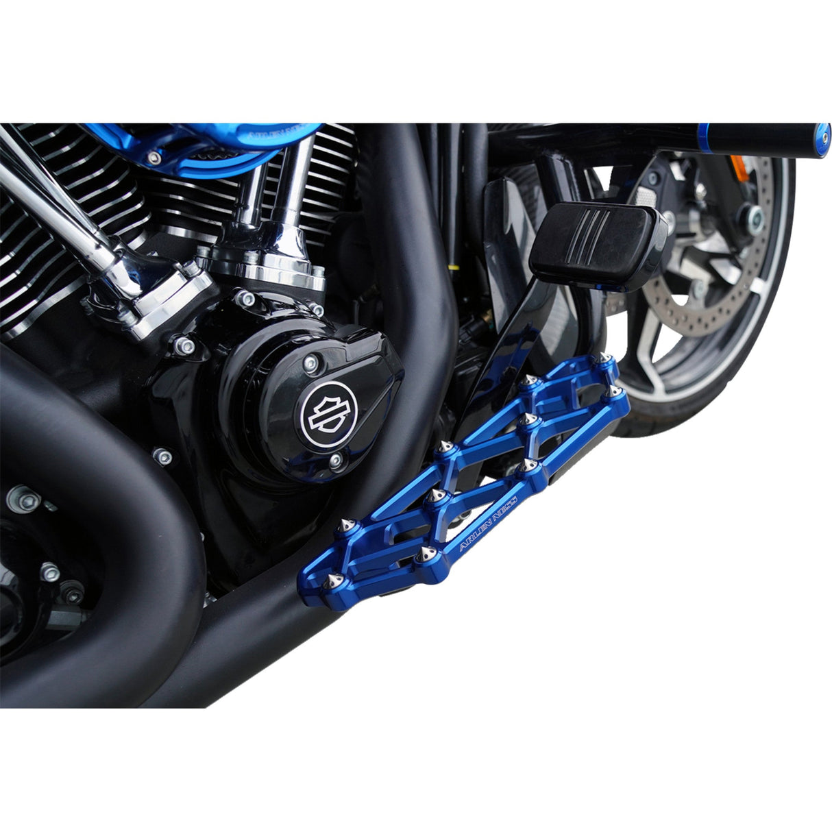 Arlen Ness Diamond Floorboards Driver Blue - 410-055 For Harley Motorcycles 1982-2026