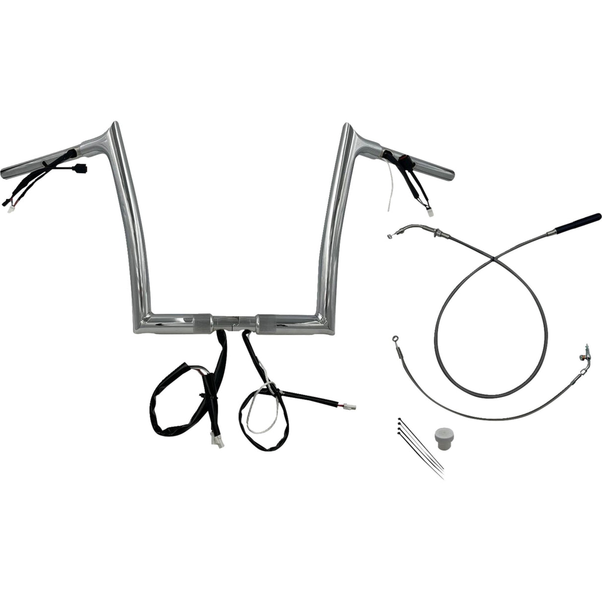 FAT Baggers INC. 1-1/4" EZ Install Pointed Top Handlebar 12" Chrome - 949912 For Harley Road Glide 2023-2026