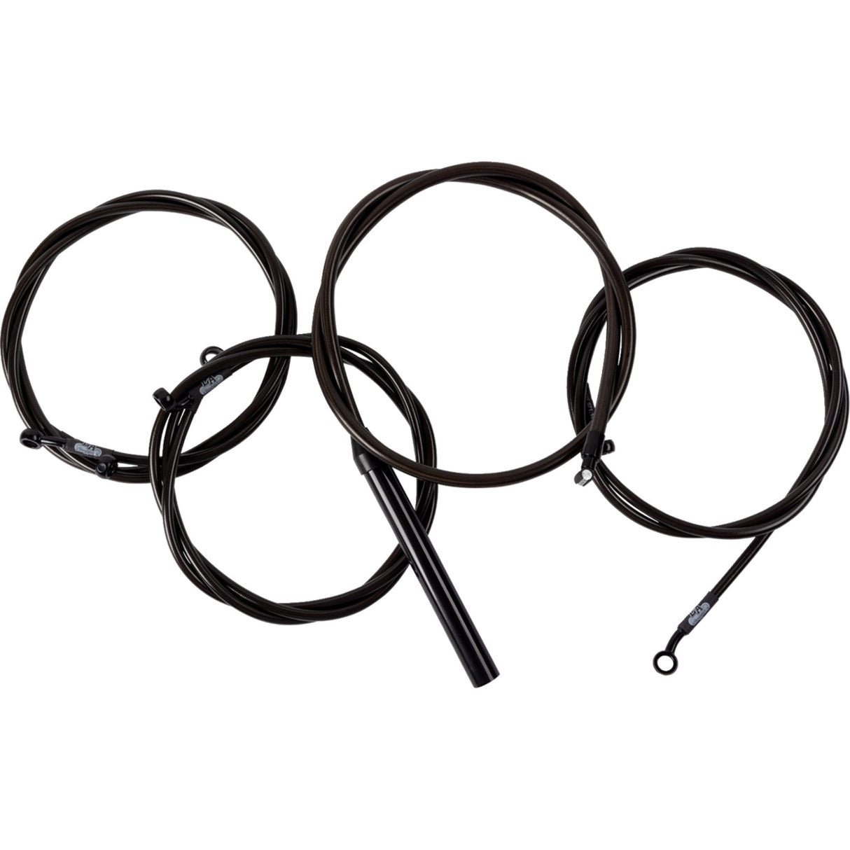 LA CHOPPERS 0662-1179 LA-8059KT2-13M Complete Midnight Braided Handlebar Cable/Brake Line Kit — Standard - 12" - 14" Handlebars - Midnight