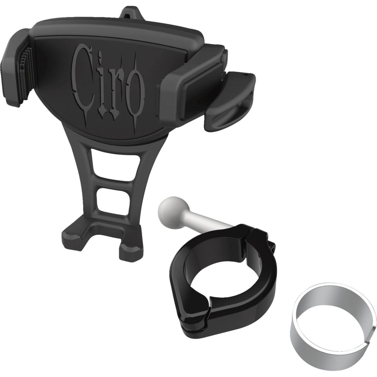 Ciro Constrictor Phone Holder Black 1-1/8" 1-1/4" Handlebar Mount - 50355 For Harley Touring 2024-2026