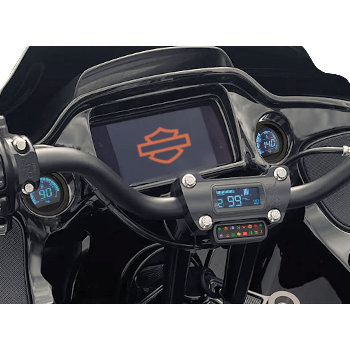 Koso North America D2 Gauge Kit LCD HD Touring Trike - BA080050 For Harley Touring 2014-2023