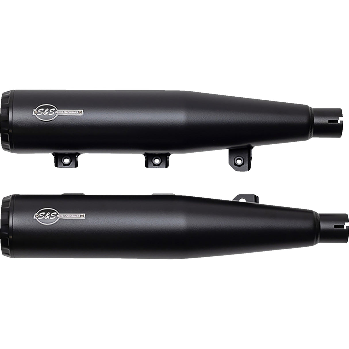 S&S Cycle Grand National Slip-On Mufflers Black Race Only - 4110-266-R For Indian Scout 2019-2023