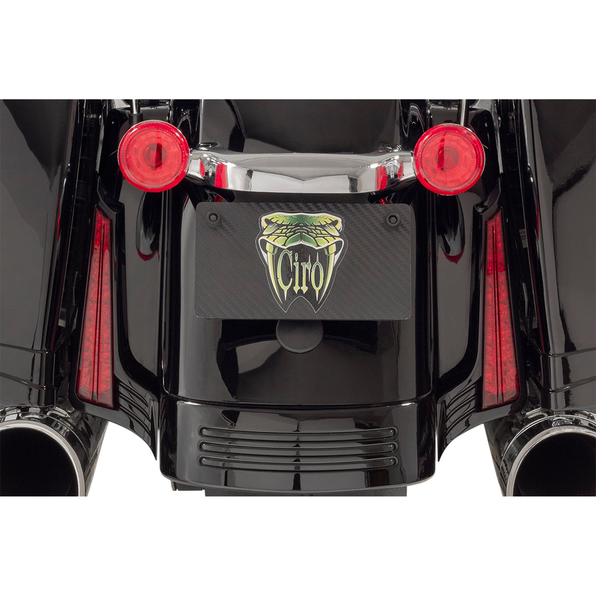 Ciro Filler Panel Lights Red Lens Red LEDs Black - 40043 For Harley Touring 2006-2026