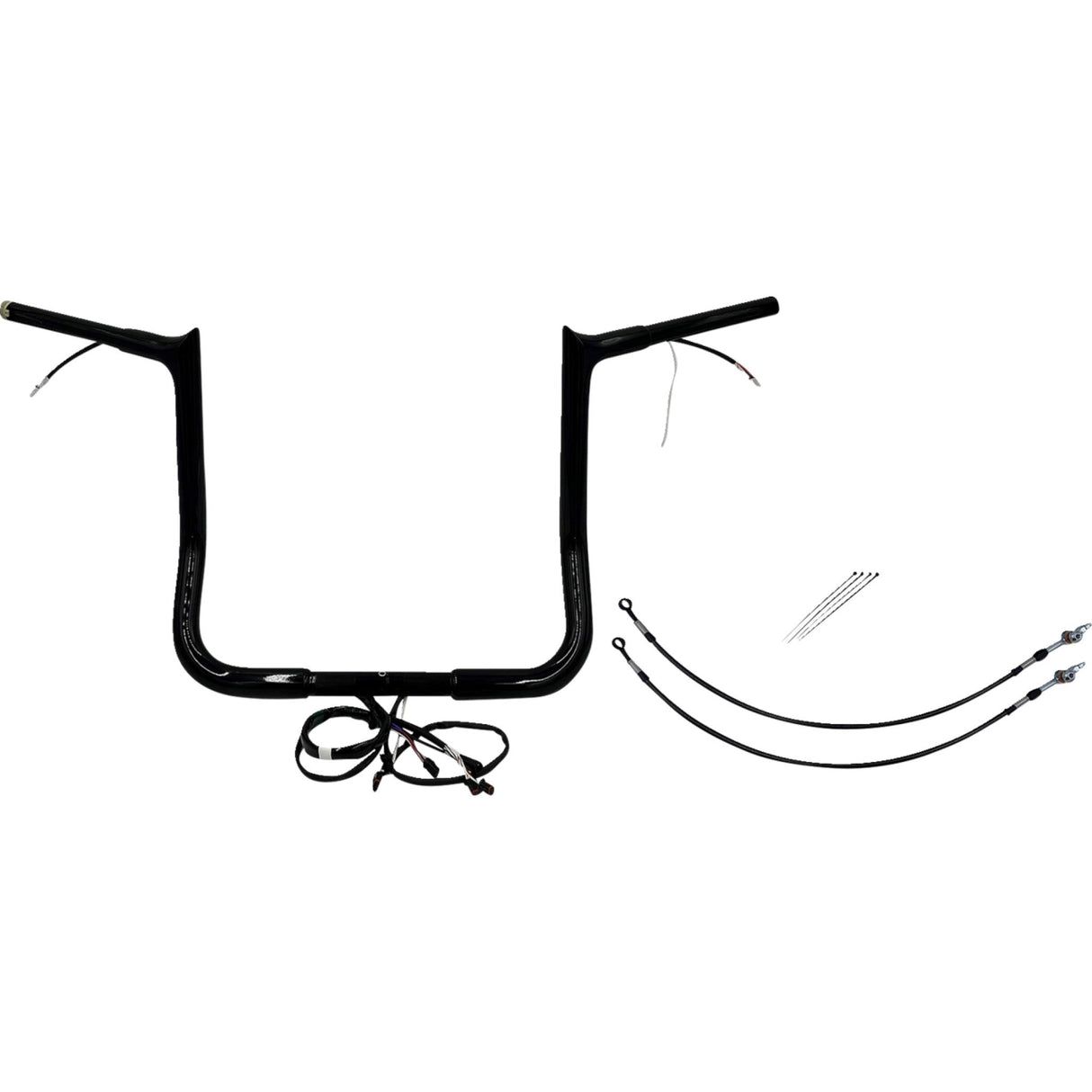 FAT Baggers INC. EZ Install Wired 1-1/4" Pointed Top Handlebar Kit 14" Black - 902214-B For Harley Touring 2016-2020