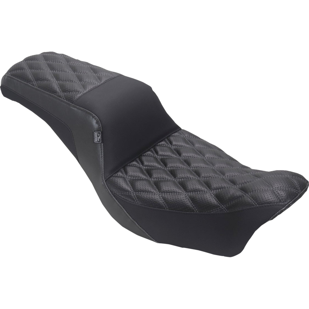 Mustang Squareback Seat Double Diamond Gray Stitch - 78810GM For Harley Motorcycles 2006-2017