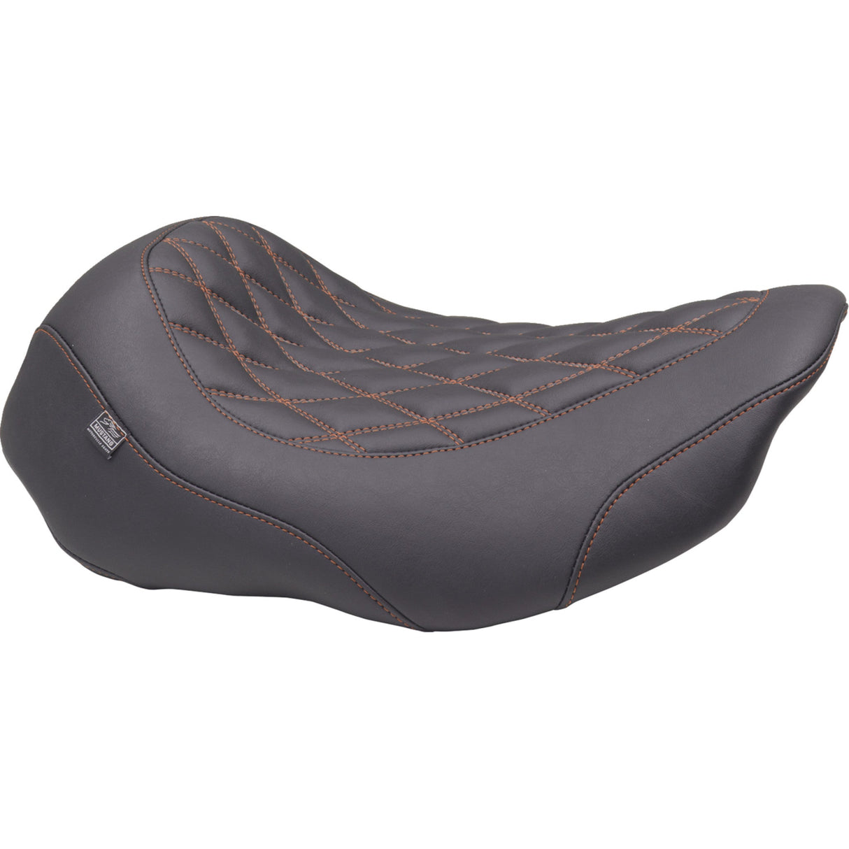 MUSTANG 0801-2024 88503MO Wide Tripper™ Solo Seat Wide Tripper™ Seat - Solo - Mandarin Orange Stitching - FLT/FLH '23-'25