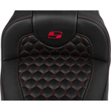 Saddlemen Roadsofa™ Extended Reach Seat With Backrest Honeycomb Red Stitch - 823-07-190B4 For Harley Touring 2023-2026