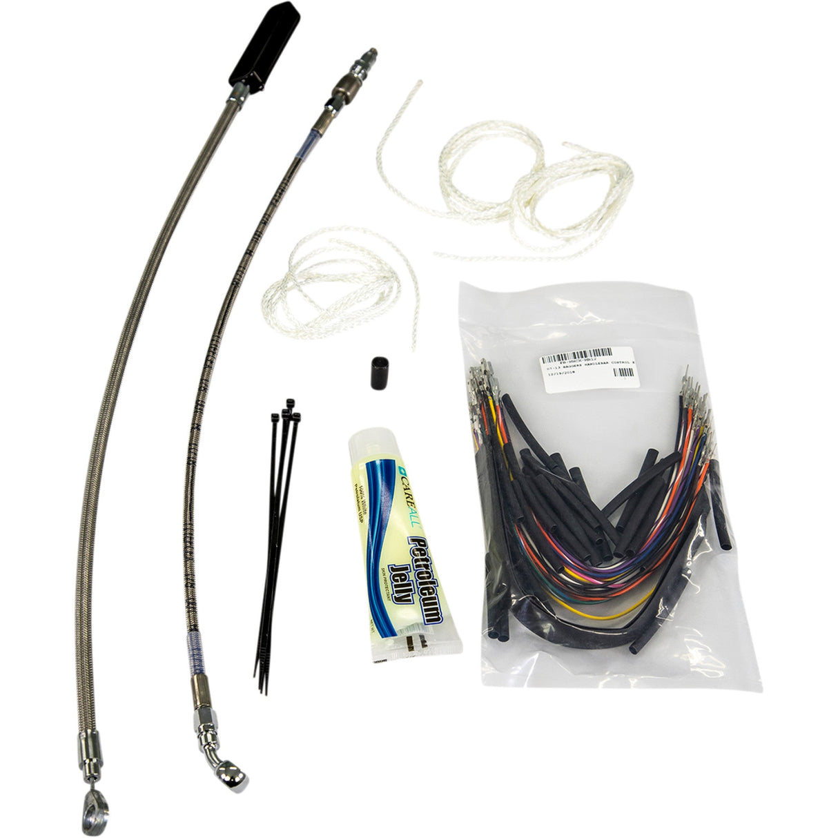 FAT Baggers INC. Control Installation Kit Cable Clutch 16" Braided - 109116 For Harley Touring 2008-2013