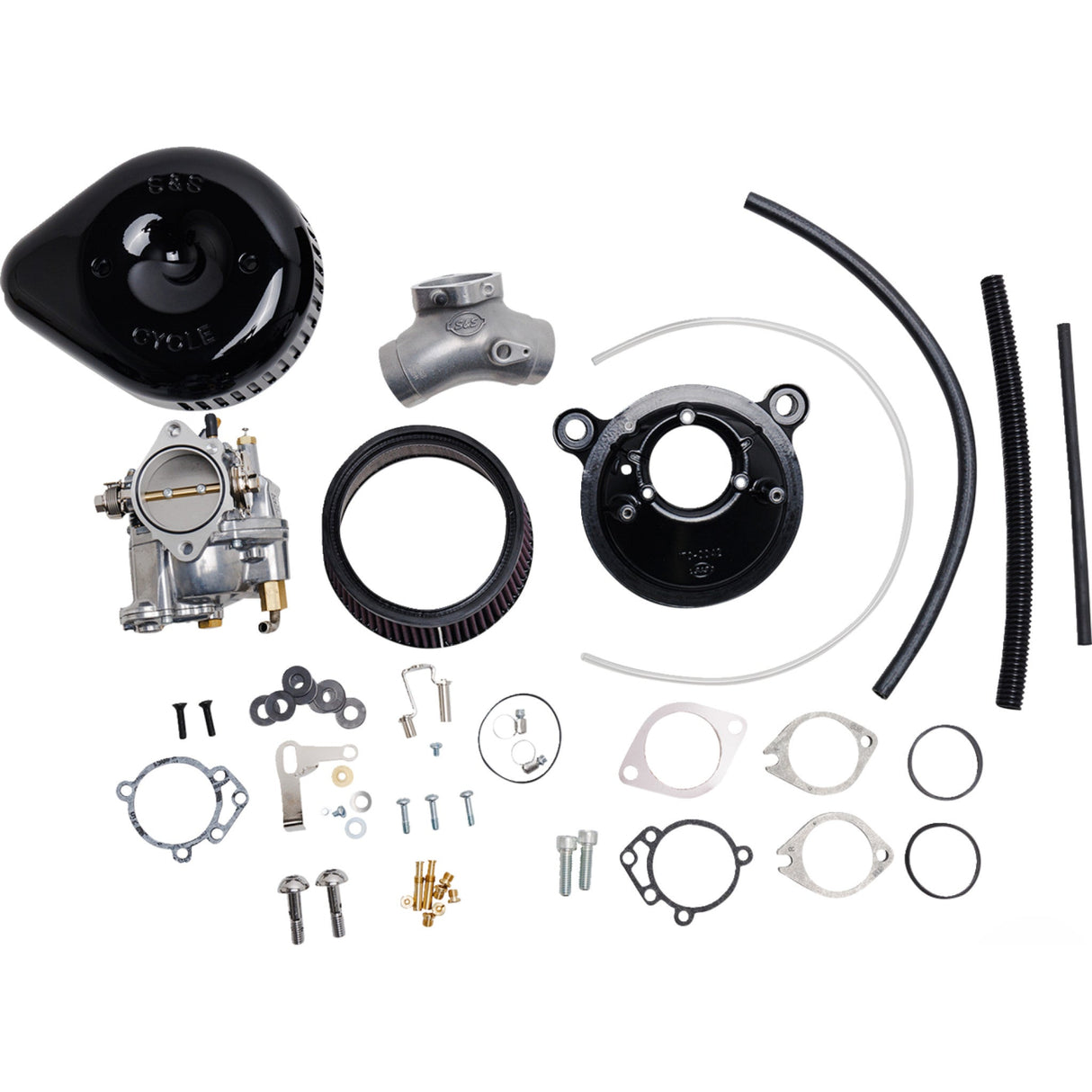 S&S CYCLE 1001-0088 110-0148 Super G Carburetor with Stealth Air Cleaner Kit - Gloss Black - Evolution Big Twin