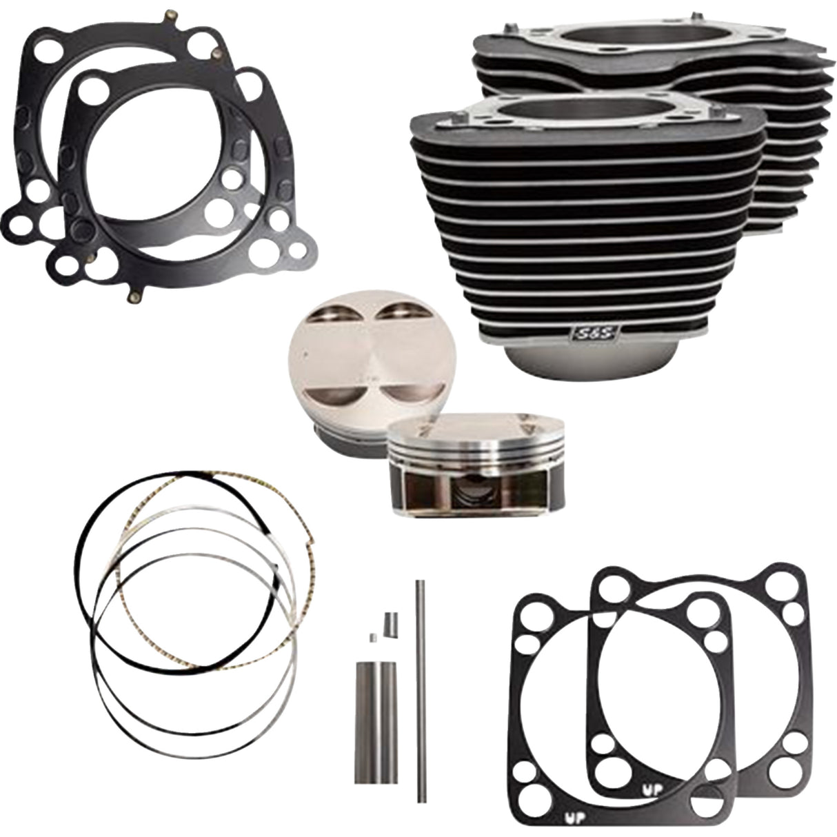 S&S CYCLE 0931-1196 910-0762A Cylinder Kit 4.625" stroke - wrinkle black w/highlights - m8