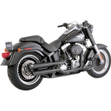 Vance & Hines 3" Twin Slash Slip-On Mufflers Black - 46343 For Harley Softail 2010-2017