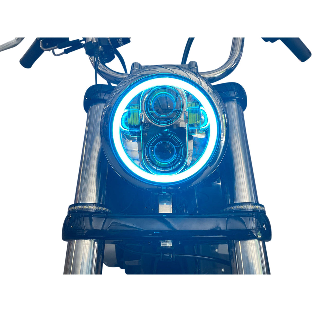 Custom Dynamics ProGLOW™ LED Headlamp With Color Changing Halo With Mounting Ring Black - PG-575-B For Harley 1957-2022