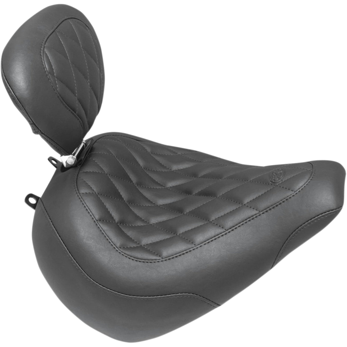 Mustang Wide Tripper™ Seat With Driver's Backrest Diamond Stitch - 83061 For Harley Softail 2018-2020
