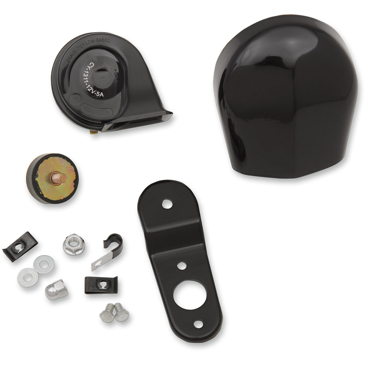 Drag Specialties Electric Horn Kit Black For Harley Motorcycles 1991-2026