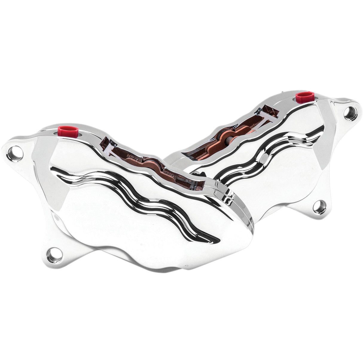 Hawg Halters 4-Piston Brake Caliper Dual Disc Front Chrome - FKDDCC5018 For Harley Touring 2008-2022