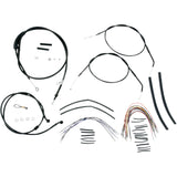Burly Brand Complete Black Vinyl Handlebar Cable Line Kit For Ape Hangers 14" - B30-1004 For Harley Sportster 2007-2013
