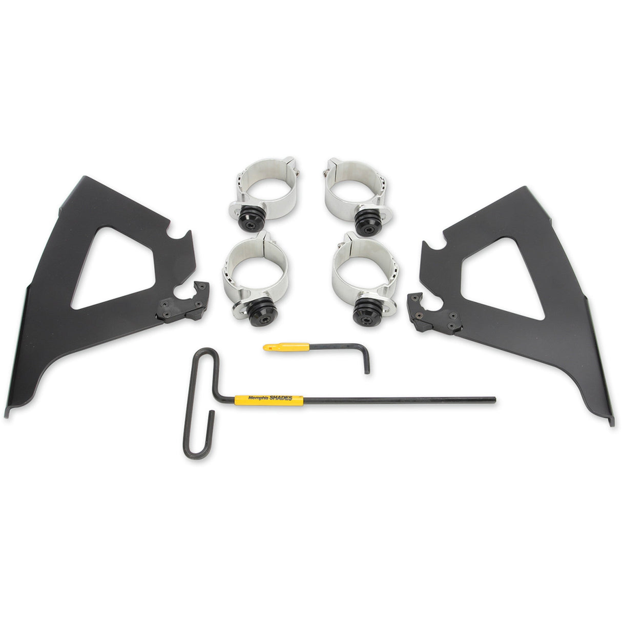 MEMPHIS SHADES 2321-0389 MEB2023 Fats/Slim Windshield Trigger-Lock Complete Mount Kit Fats/Slim Trigger Lock Mounting Kit - Hammer - Black
