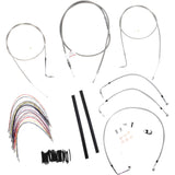 Burly Brand Complete Stainless Braided Handlebar Cable Brake Line Kit 16" Ape Hangers - B30-1077 For Harley Touring 1997-1999