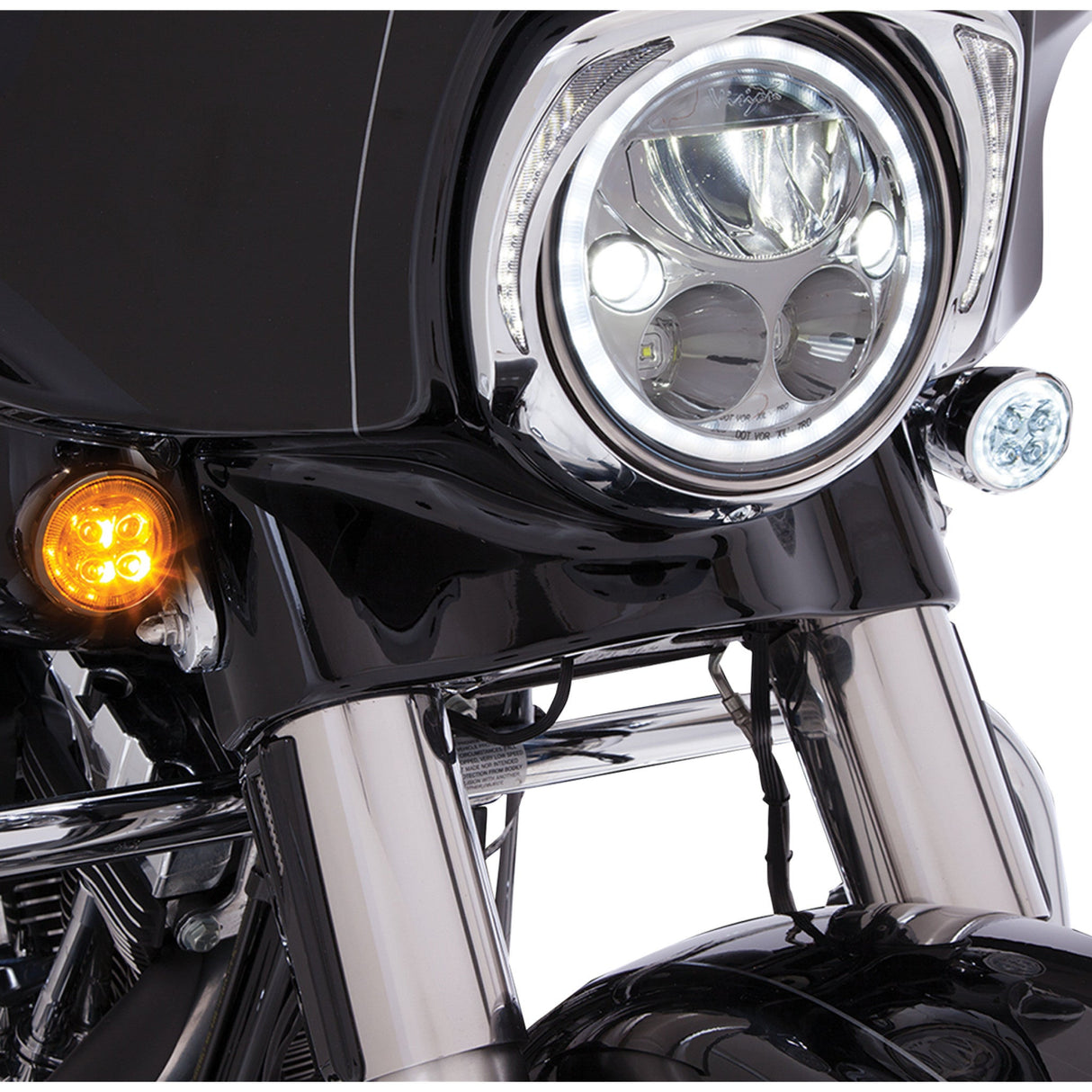CIRO 2040-2017 45400 Fang® Signal Light Inserts — Front - Chrome - Amber Lens