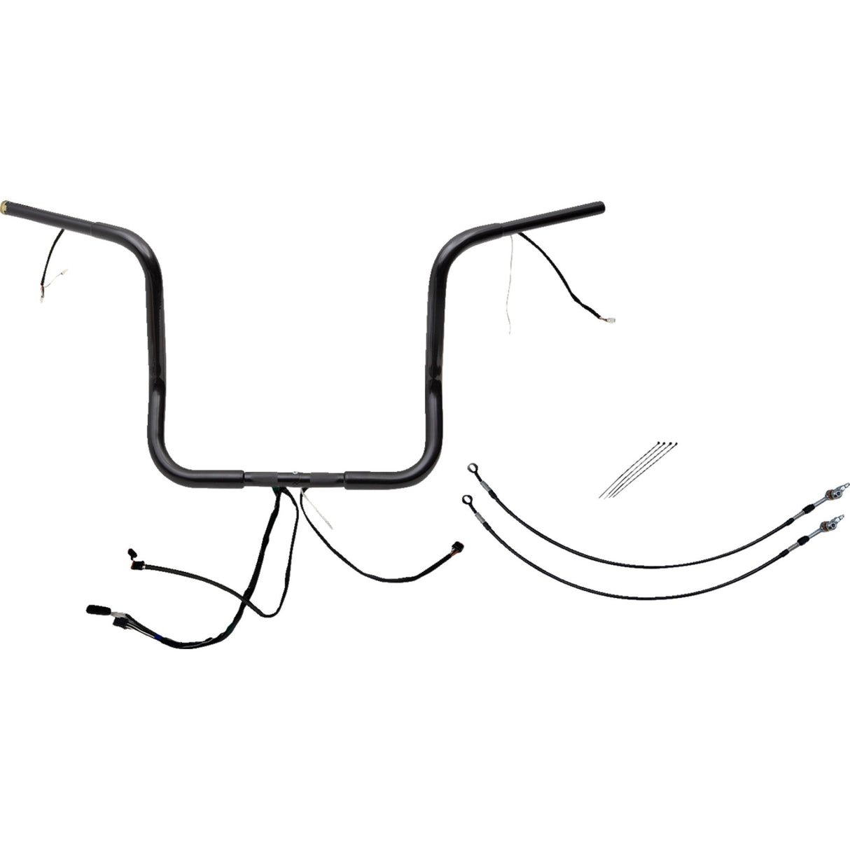FAT Baggers INC. EZ Install Wired 1-1/4" Round Top Handlebar Kit 14" Black - 901514-B For Harley Touring 2014-2015