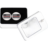 Figurati Designs Swing Arm Covers Red Line American Flag Custom Reversed - FD73-AFRL-SS For Harley Motorcycles 1980-2026