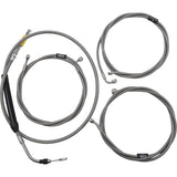 LA Choppers Standard Stainless Braided Handlebar Cable Brake Line Kit 15"-17" Ape Hangers - LA-8056KT-16 For Harley Touring 2021-2022