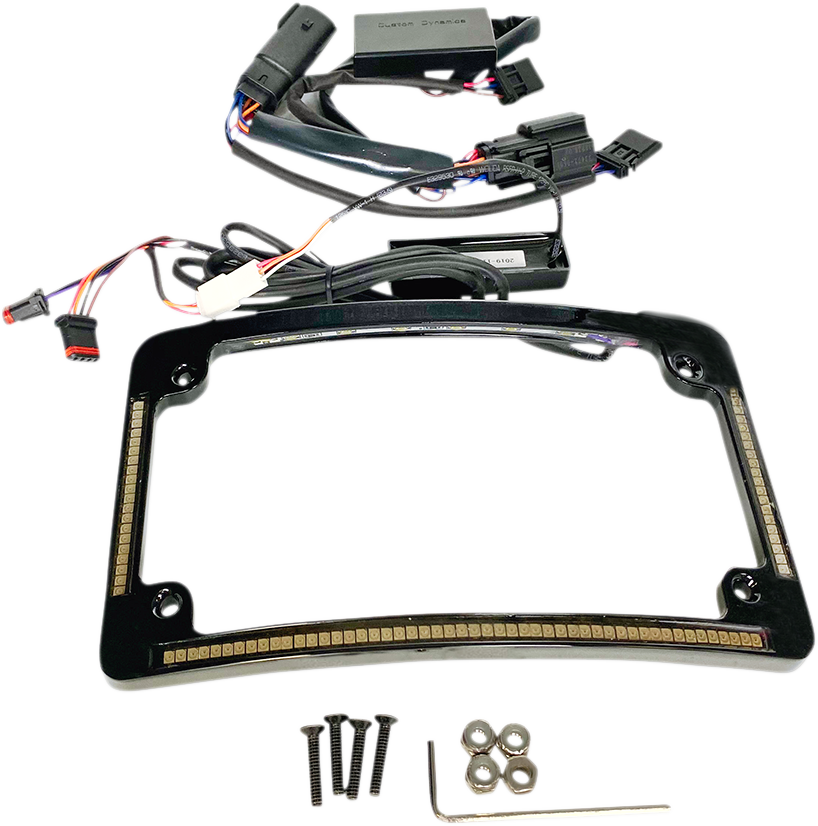 Plug & Play Run/Brake/Turn LED Radius License Plate Frame