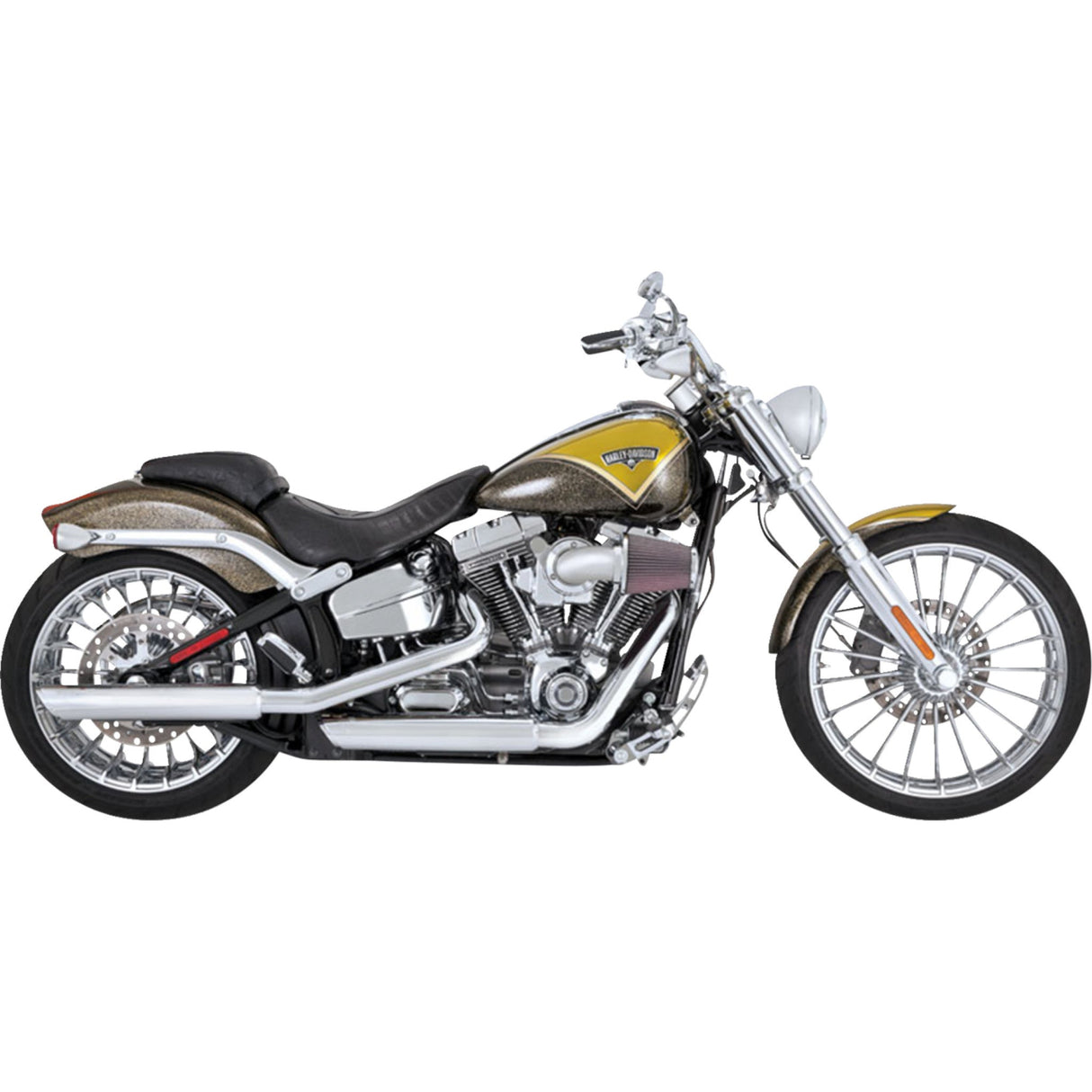 Vance & Hines 3" Twin Slash Slip-On Mufflers Chrome - 16335 For Harley 2010-2017
