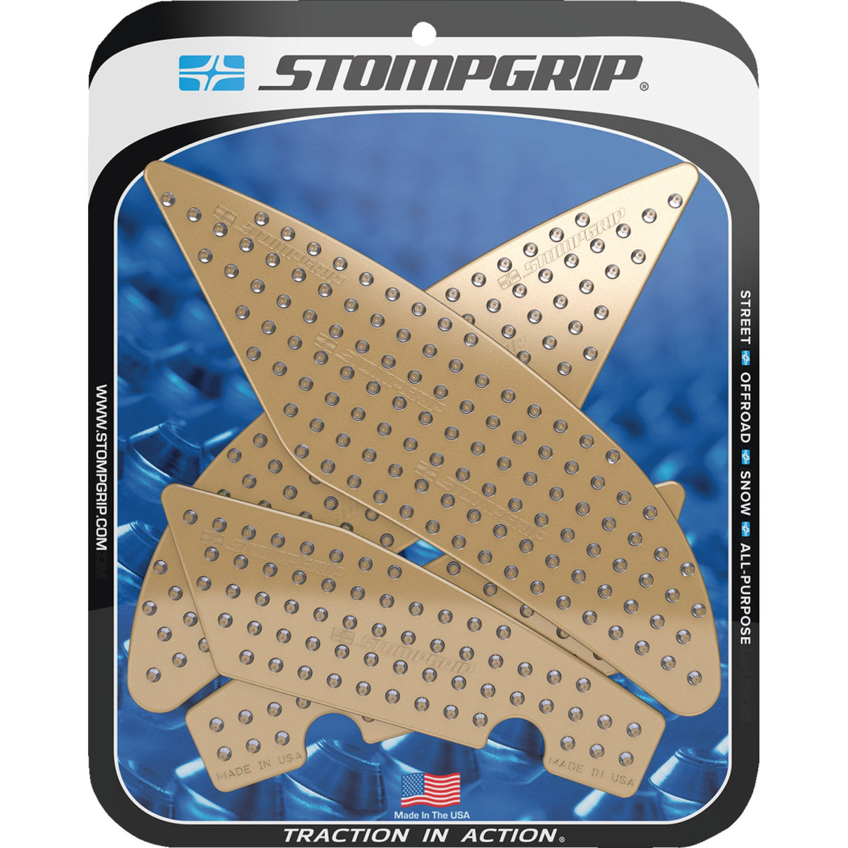 STOMPGRIP 4320-2848 55-10-0145C Volcano Profile Traction Pad Tank Grips k Grips - Volcano - Volcano - Clear - YZF-R6