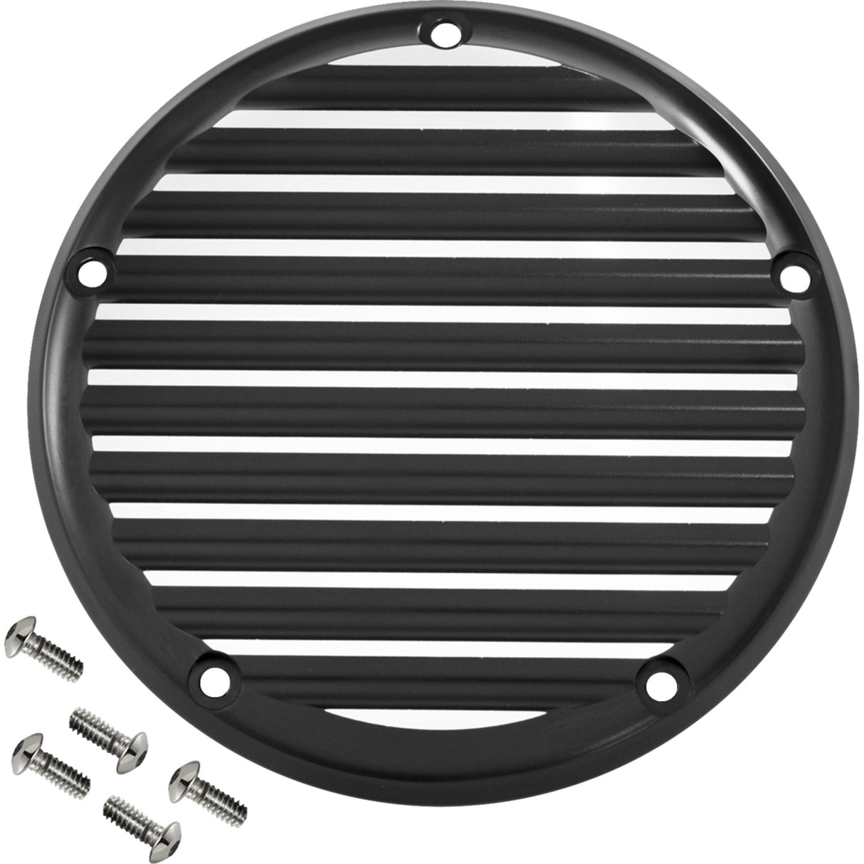 Joker Machine Billet Derby Cover Finned Black Anodized 5 Hole - 06-965-2 For Harley Softail 2018-2024
