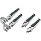 DRAG SPECIALTIES 1904-1764 Footpegs with Rubber Inlay U-Clamp Footpegs - Rubber Inlay