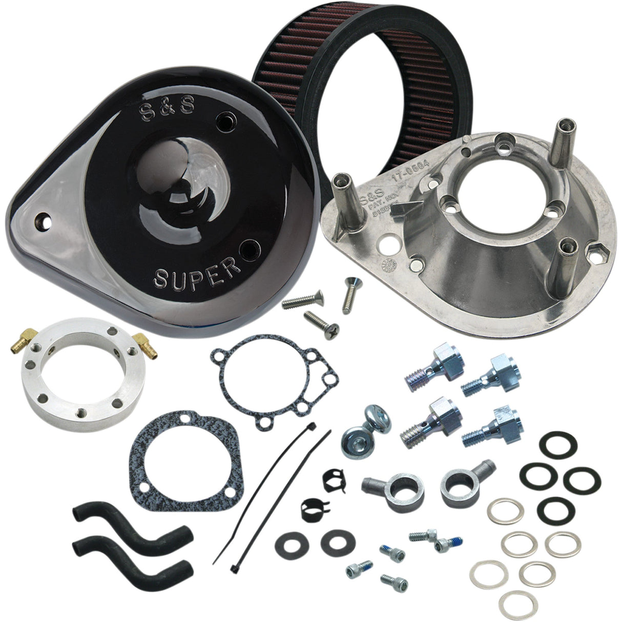 S&S CYCLE 1010-1866 170-0181A Teardrop Air Cleaner Kit - Gloss Black