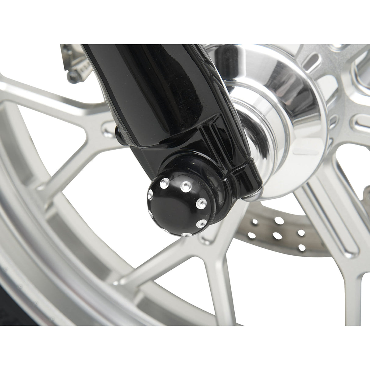 COVINGTONS 0214-0239 C0010-B Axle Cover - Axle Covers - Front - Dimpled - Black - Pair - '08-'23