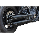 S&S Cycle Grand National Slip-On Mufflers Black 50-State - 4110-266 For Indian Scout 2015-2023