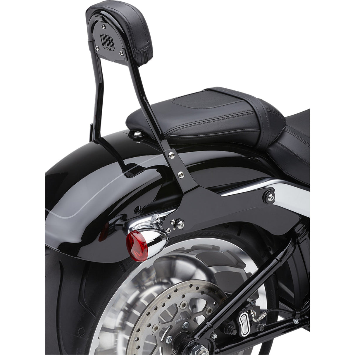Cobra Detachable Backrest Kit 14" Black Softail - 602-2007B For Harley Softail 2018-2020