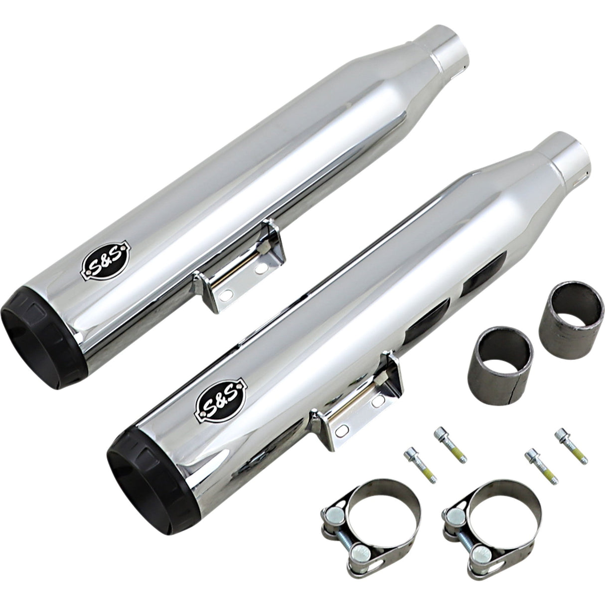 S&S Cycle Grand National Slip-On Mufflers 50-State Chrome Flhc Flde - 550-0757B For Harley Softail 2018-2022
