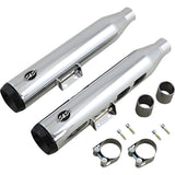 S&S Cycle Grand National Slip-On Mufflers 50-State Chrome Flhc Flde - 550-0757B For Harley Softail 2018-2022