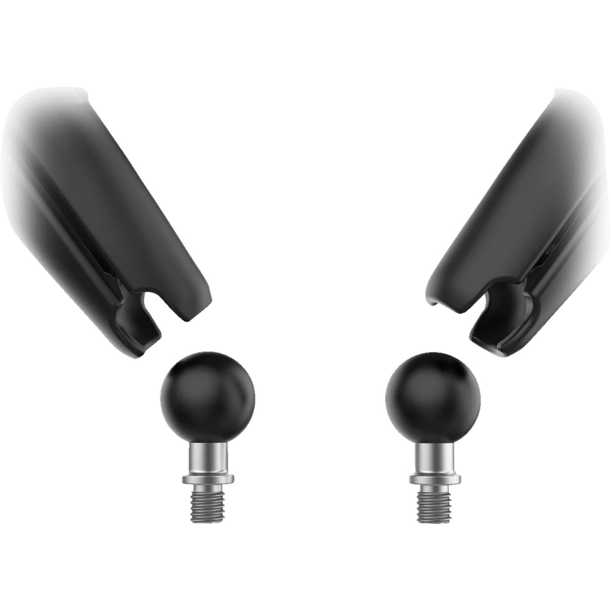 RAM MOUNTS 0640-1718 RAM-B-349-C-465RL Tough-Mirror™ Kit with M10-1.25 Bases - Long Arm Tough-Mirror™ - Side View - Oval - Black - Left/Right - Long Arm