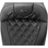 Saddlemen Roadsofa™ Lattice Stitch Seat With Backrest Carbon Fiber - 823-07-206B0 For Harley Touring 2023-2026