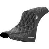 Saddlemen Pro Series SDC Performance Grip Seat Without Backrest White Stitch - SC81830WHI For Harley Softail 2018-2025