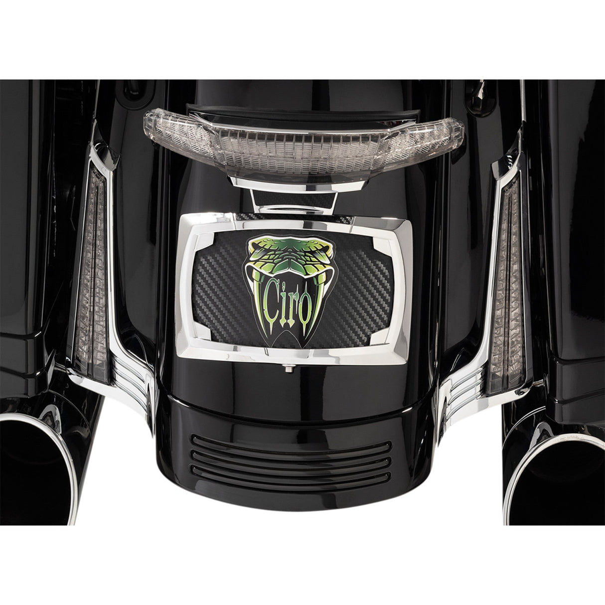 Ciro Filler Panel Lights Smoke Lens Red LEDs Chrome - 40045 For Harley Touring 2006-2026