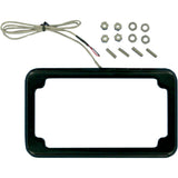 CYCLE VISIONS 2030-0323 CV-4616B Beveled License Plate with Lights Beveled License Plate Frame - Black - with Plate Light
