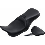 LePera Outcast Seat 2-Up With Backrest Smooth Black - LK-997BR For Harley Touring 2008-2023