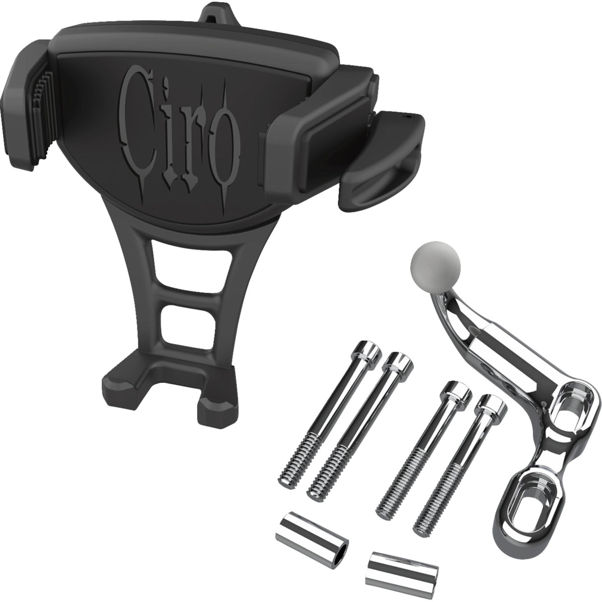 CIRO 0636-0570 50350 Constrictor Phone Holder - Black - Chrome Offset Perch Mount